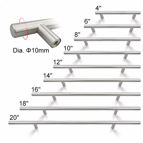 Drawer T handle Diameter 10 12mm Stainless-1