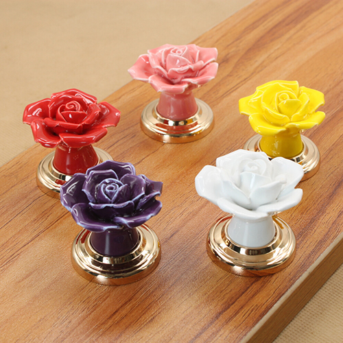 Bedroom Drawer Carbinet Small Detective Flower White Knob Ceramic Wholesale Online