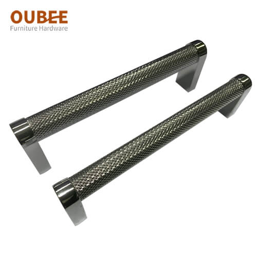 Oubee Polished Chrome Cabinet And Cupboard AluminiumKnurl Handles 3 Inch Hole Center