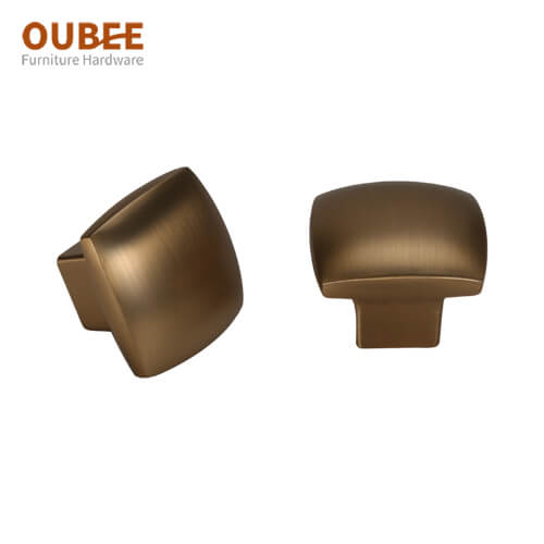 Oubee Black Gold Brushed Square Knob Furniture Hardware Knobs