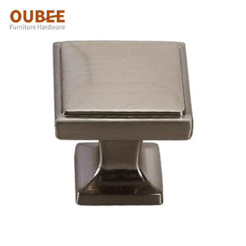 Oubee Dresser Square Knob 1.15 Inch Brushed Nickel Kitchen Cabinet Knobs